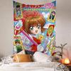 Japanese Anime CCardcaptor Sakura Anime Tapestry Hanging Tarot Hippie Wall Rugs Dorm Home Decor
