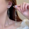 Long Style Tassel Snowflake Earrings with Feminine Personality, Fashionable and Versatile Ear Lines, Super Fairy Flower Earrings for Women
