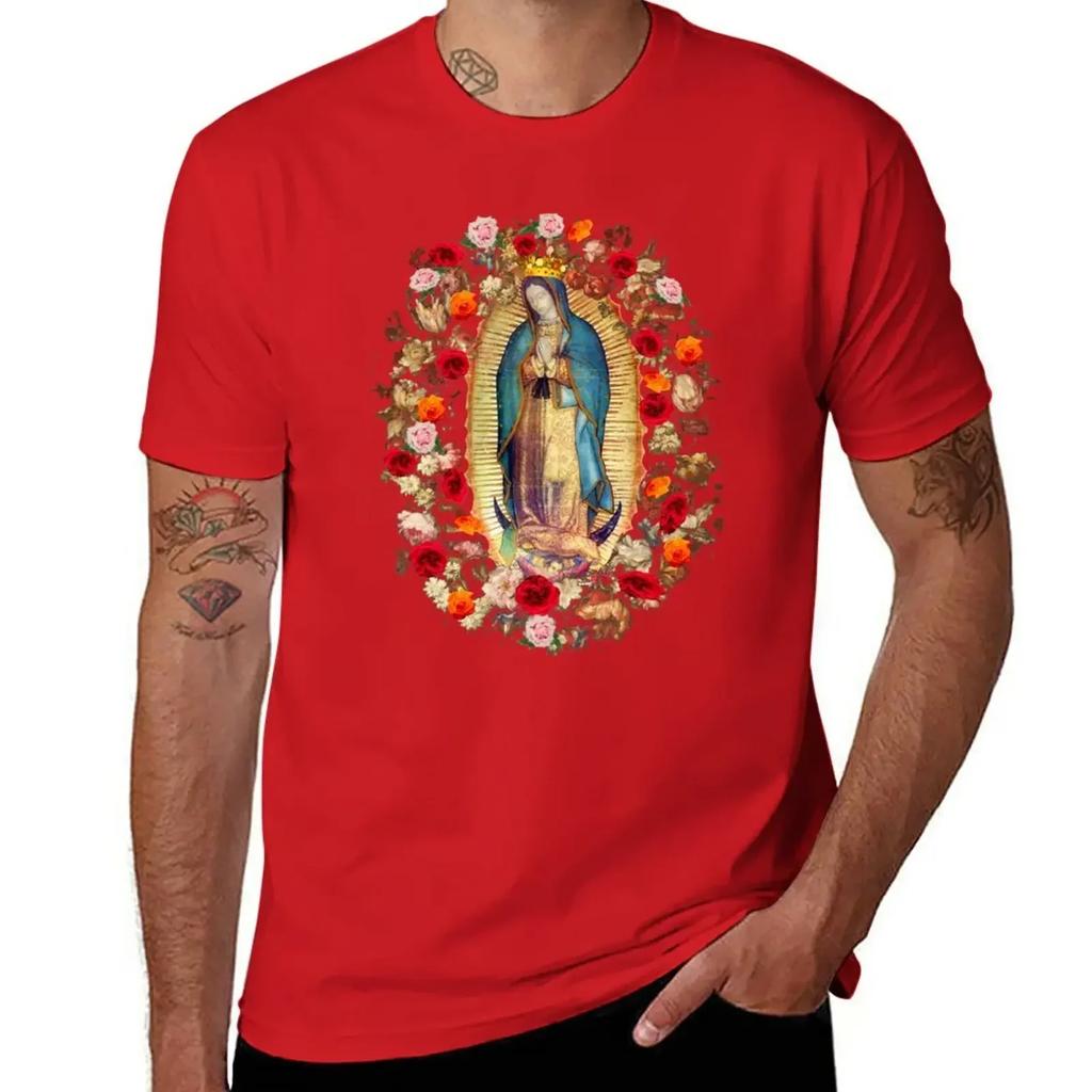 Our Lady of Guadalupe Mexican Virgin Mary Mexico Catholic Saint T-Shirt plain anime clothes plain white t shirts men