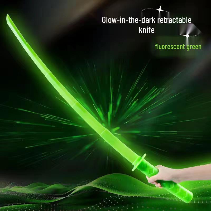 

3D Гравитационный Телескопический Игрушечный Самурайский Меч 70 cm флуоресцентный зеленый