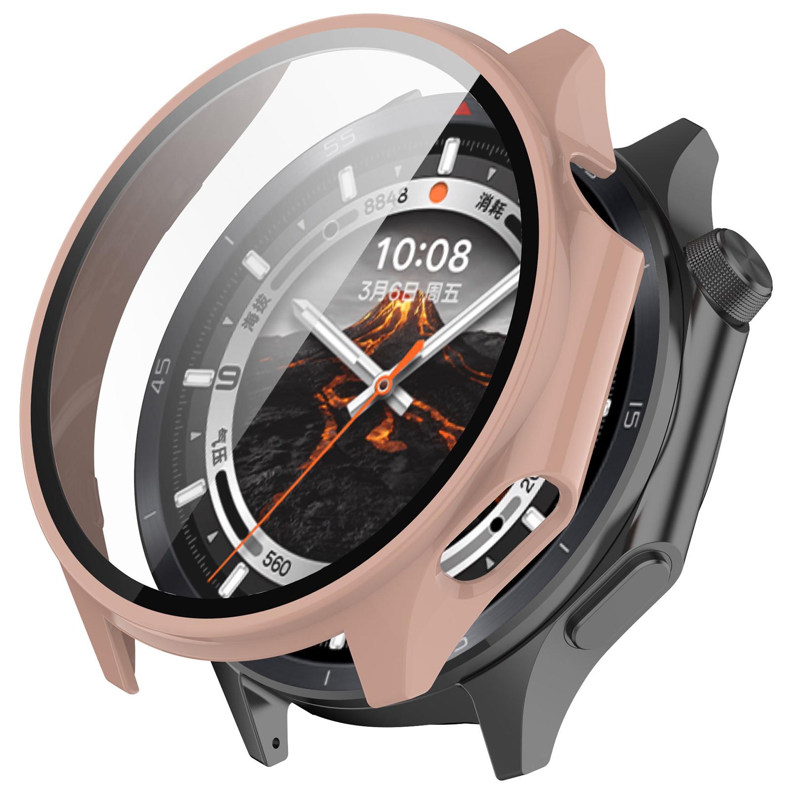 

Для Oppo Watch X2/OnePlus Watch 3 Твердий ПК Чохол для годинника із захисною плівкою для екрана із загартованого скла Pink