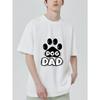 Dog Dad T Shirt Black Paw Print and Text Design forPaw PrintCasual Wear