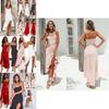 Elegant Women Sleeveless Ruffle Asymmetric Cocktail Long Maxi Sun Dress For Summer