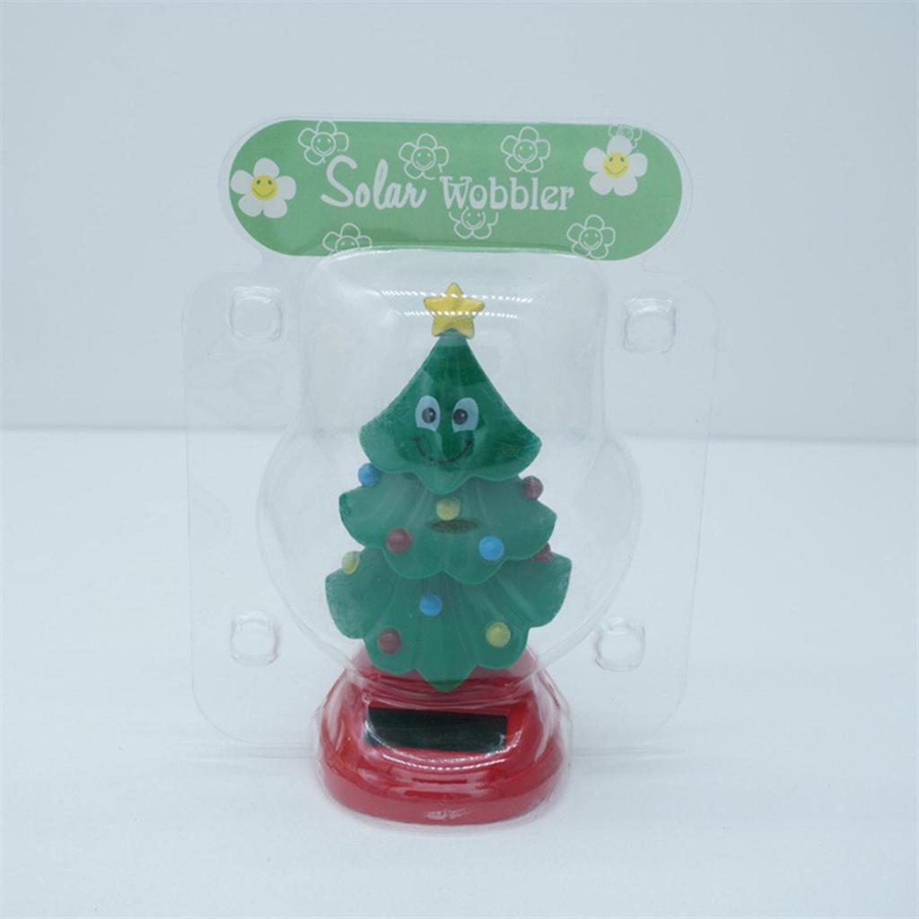 Shaking Head Christmas Tree Car Ornaments Christmas Solar Powered Dancing Toy Solar Swinging Tree Car Interior Decoration