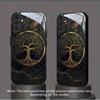 Black Gold Life Tree Pattern Tempered Glass Phone Case Suitable for Samsung for Galaxy S25 S24 S22 S21 S20 FE Ultra Plus 4G 5G