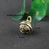 Pure Brass Mythical Beast Face Bell Car Key Chain Pendant Jewelry Retro Metal Lucky Feng Shui Animal Wind Chimes Keyring Hanging