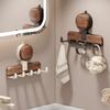 Walnut Suction Cup Hooks - NO DRILLING Adhesive Bathroom Shower Hooks for Towels, Holds Weight, Damage-Free Removable Wall Hook