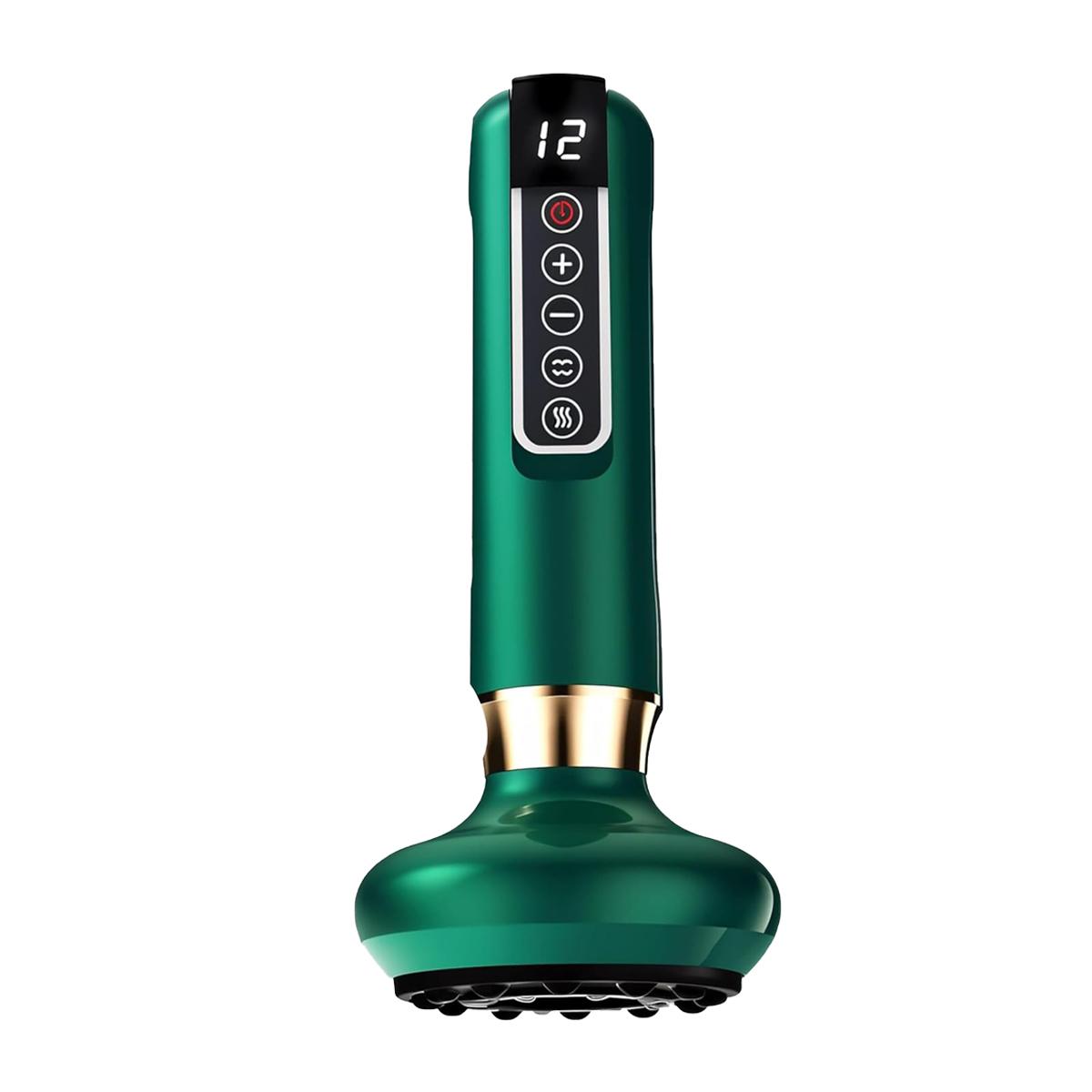 

Электрический массажный прибор для вакуумного массажа с 12 режимами всасывания для спины/рук/ног, скребок, снимающий усталость, оздоровительный вакуумный массажер зелёный