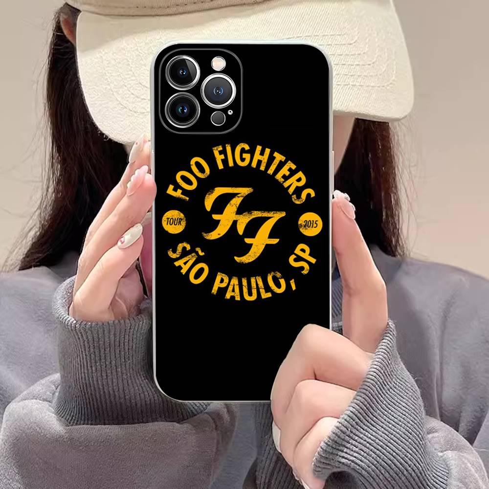 Band F-Foo F-Fighters Classic Rock Transparent Phone Case For IPhone 16 15 14 13 12 11 Pro Max Plus Soft Cover
