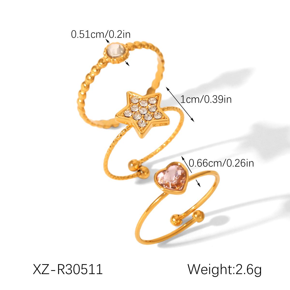 

Набор колец из титановой стали с высококачественным европейским и американским цирконом для женщин