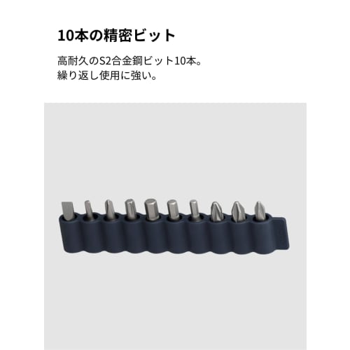 HOTO 3.6V Cordless Screwdriver Tool Set, 10-Piece Set with S2 Alloy Steel Precision Bits, 3-Level Torque Adjustment, Ring-Shaped LED Light, Magnetic N