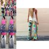 Women Bohemia Long Pants Floral Print Straight Casual Loose Trousers With Micro Fiber Material