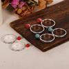 European and American earrings, round engraved inlaid oval imitation turquoise earrings, bohemian retro earrings