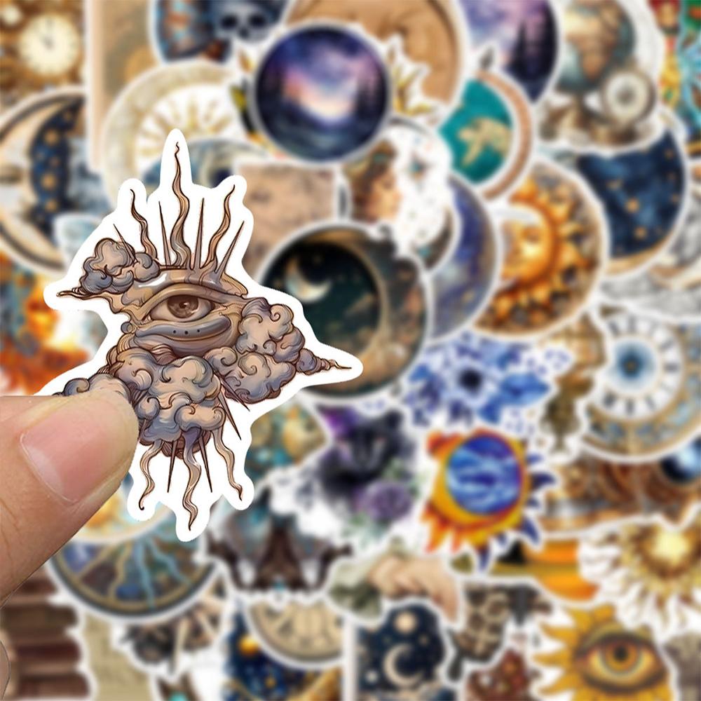 10/30/50pcs Goth Retro Greek Sun Moon Aesthetic Stickers Cool Cartoon Graffiti Decals Suitcase Helmet Phone Kid DIY Sticker Toy