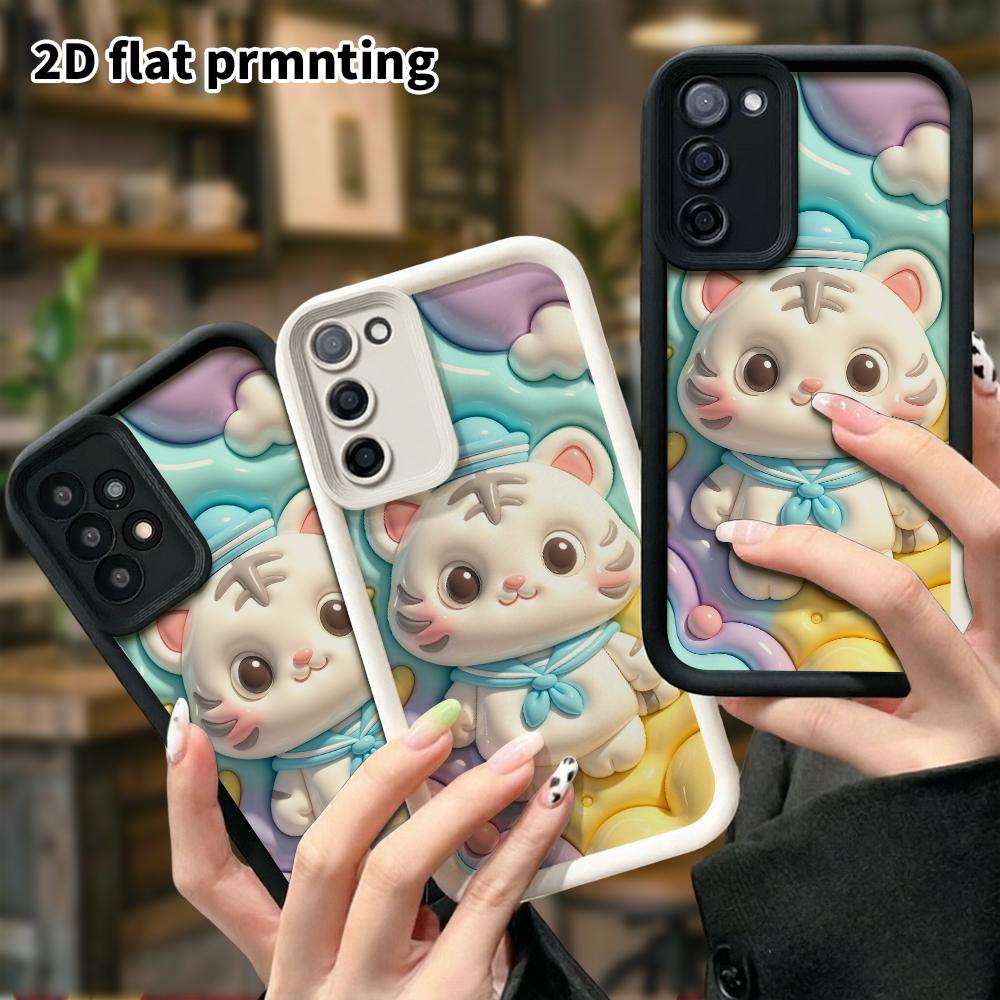 Phone Case: 2D flat design suitable for Samsung Galaxy A34 A35 M05 M06 S20 S22 S21 FE Plus 5G protective case, Sailor Little Tiger, perfect Christmas 