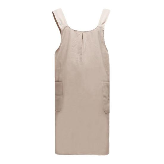 Baumwoll-Leinen Kreuzrücken-Schürze für Damen Herren Koch Japanischer Stil Schürzenkleid mit Taschen zum Kochen Backen Gartenarbeit