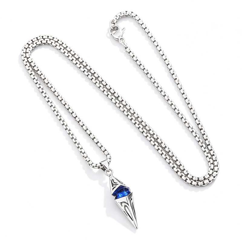 """Verlorener Kristall"" Rhombus Blaue Edelstein Speerspitze Halskette - Y2K Spicy Girl Stil Accessoire"