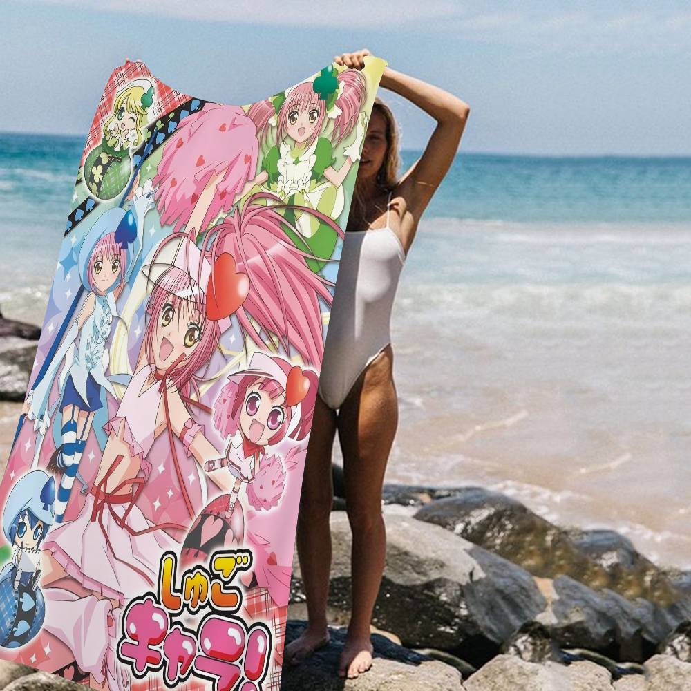 Shugo Chara Japan Anime Microfiber Printed Beach Towel Mountain Climbing Yoga Beach Swimming Running Absorbent Soft Towel