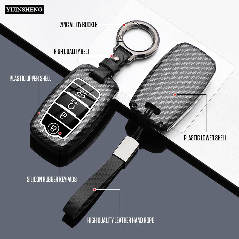 3 4 Buttons Carbon Style ABS Car Key Case Cover Fob for KIA Sportage Cerato Optima K2 K3 K4 K5 RIO Picanto Soul Sorento Sedona