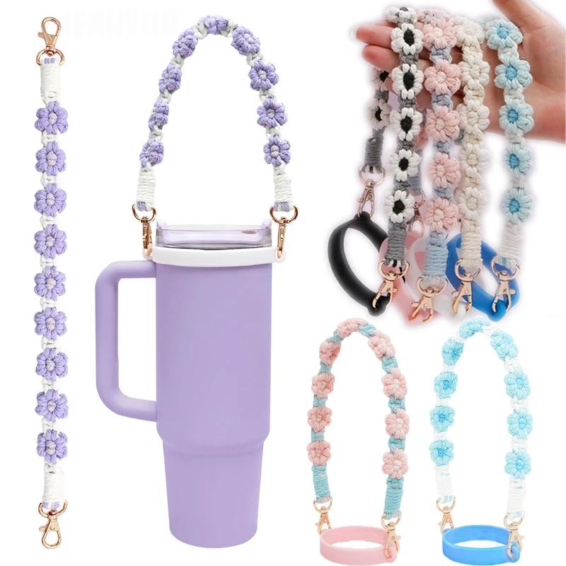 Hand-woven Hanging Bottle Sling Holder For Adjustable Water Cup Strap Elastic Band Design For Water Cup Accessories Gifts Decor