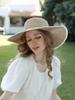 Women Boho Floral Straw Sun Hat With Sunflower Decor For Beach Vacation Cruise