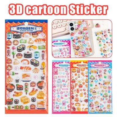 Fête Sucrée Bonbons Autocollants Mignons Gaufrés 3D Autocollants Relief 3D Auto-adhésifs Adorables DIY Coque de Téléphone Shaker Kit Cadeau Bricolage
