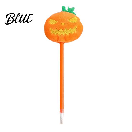 Gel Pen Halloween Pumpkin Ink Pen 0.7mm Rollerball with Plush Pumpkin Student Ballpoint Novelty Black for Party Favors Gift Supplies Push