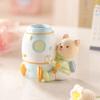 Decorative Astronaut Pen Holder Cartoon Makeup Brush Holder LED Night Light  Office