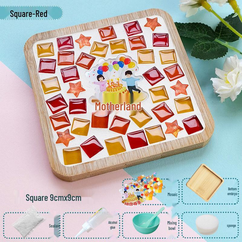 Handmade Mosaic Coaster DIY Kit for Students – Perfect for Mother's Day & Kindergarten Activities