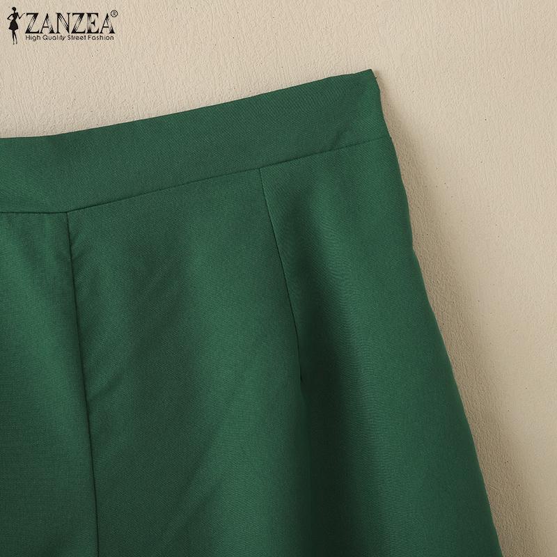 ZANZEA Women Short Sleeve Blouse and Shorts Summer Casual Two Piece Sets