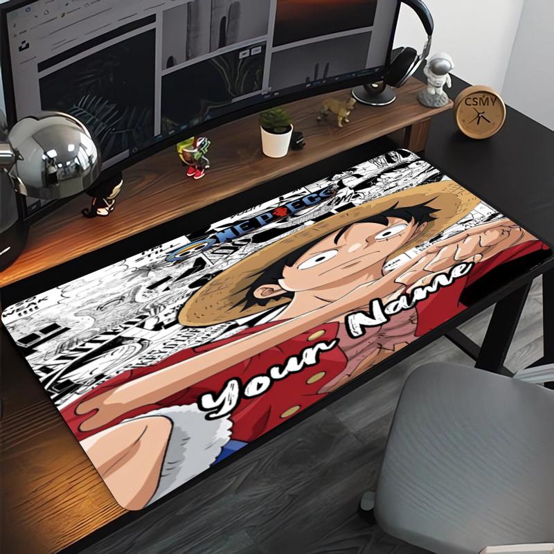 Custom Name One Piece Theme Mouse Pad, Non Slip Rubber Base, Multifunctional Office & Home Decor, Perfect for Workspace Personalization.