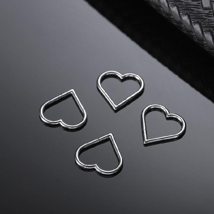 G23 for Titanium Earrings Heart Nose Hoop Ring Nostril Piercing Jewelry Studs