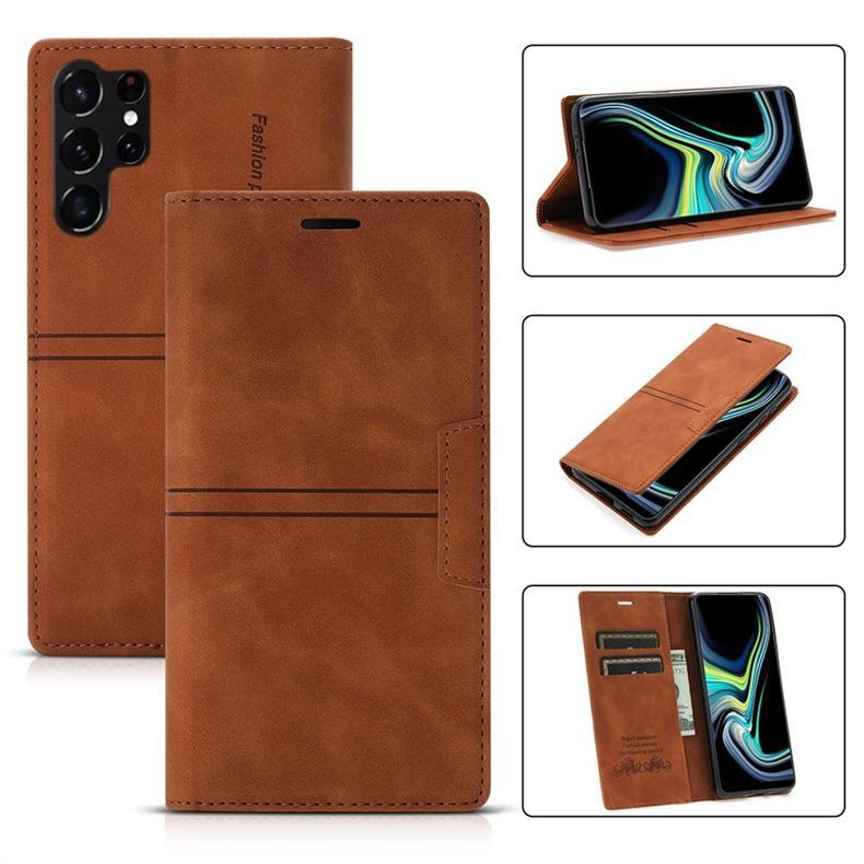 Suitable for Samsung S25Ultra phone case, flip cover A17, skin-feel dreamy magnetic suction S24FE card slot protective case