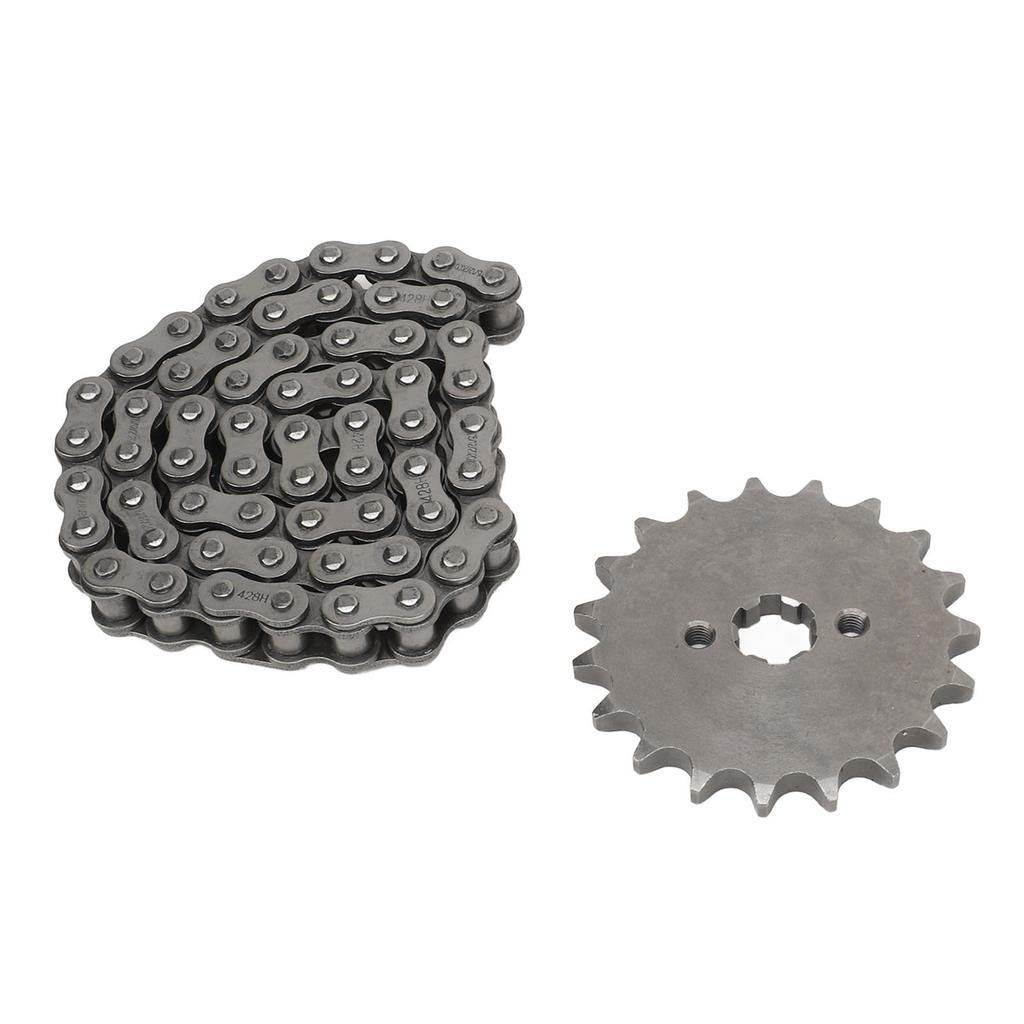 428 19T 17mm Sprocket with 428 60 Links Chain Steel High Toughness for 50cc‑250cc Metal Motorcycle
