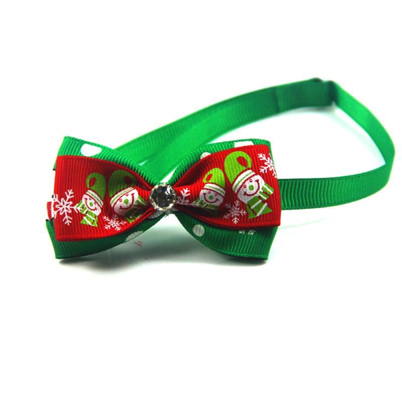 Pet  Collar Christmas Series Adjustable Flashing Diamonds Pet Bow Tie Collar