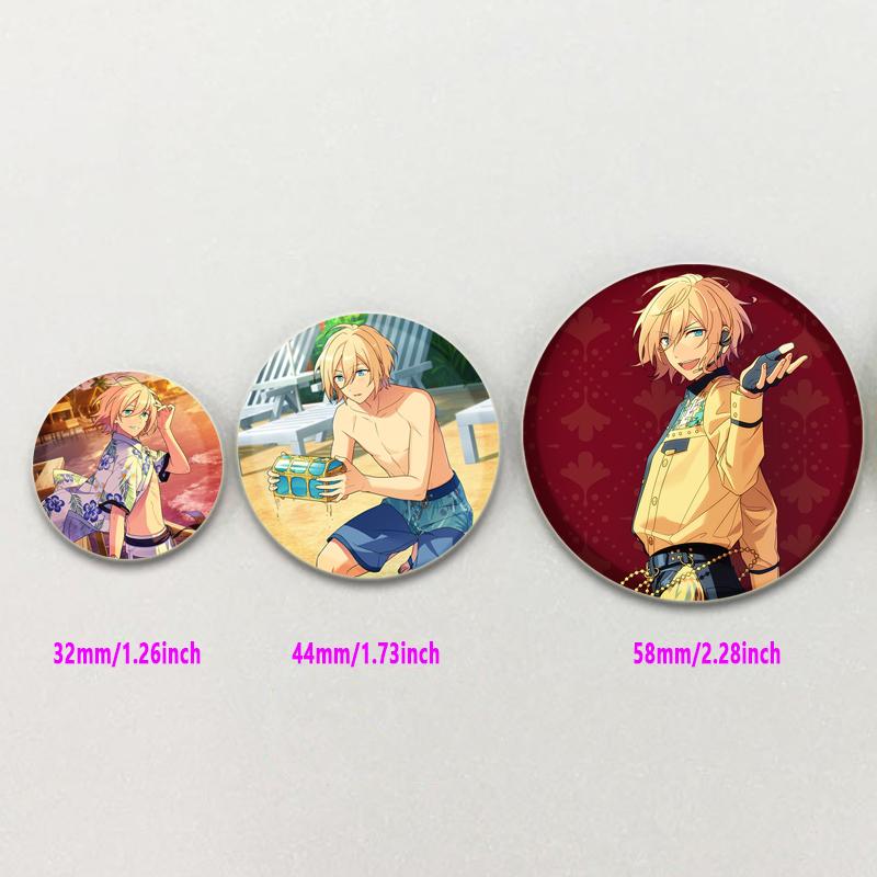 32/44/58mm Ensemble Stars Idol Round Brooch Cartoon Cosplay Badge Icons Lapel Pins for Backpack Gifts Eichi Tenshouin