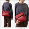 Genuine Leather Shoulder Clutch Bag Red [Doubles] Bag, Men's VLR-1656