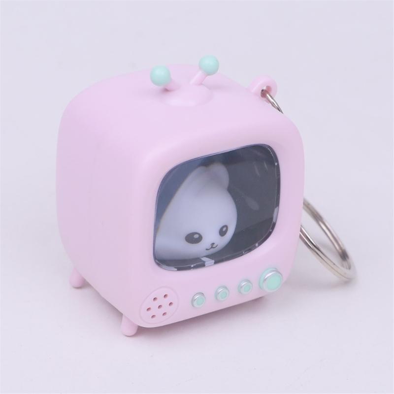 Mini TV Keychain Retro Design With Glowing Doll Feature For Keys Bags And Kids Gifts Bag Hanging Accessories