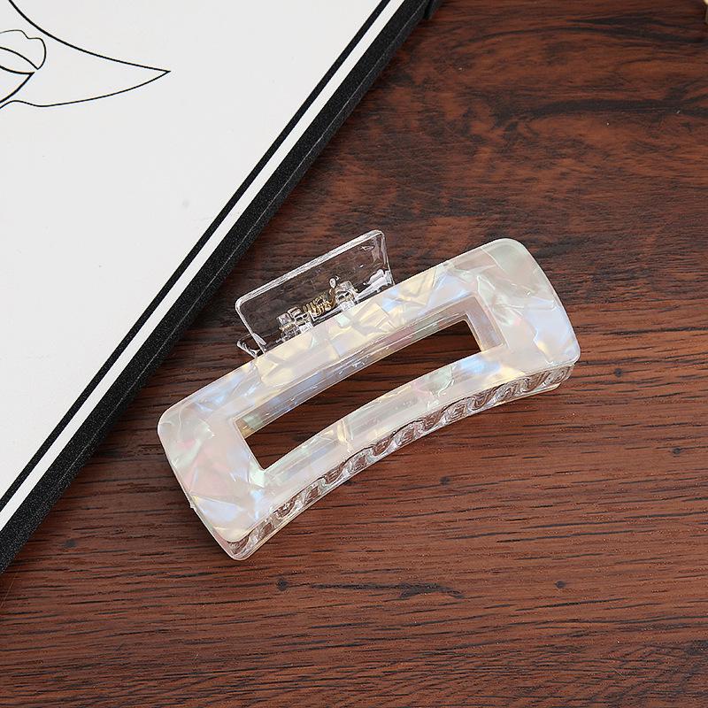 Korean Fashion Transparent Candy Color Square Hair Clip - Imitation Acetate Shark Clip for All Hairstyles
