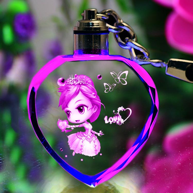 Heart-Shaped Crystal Keychain - Romantic Gift for Couples