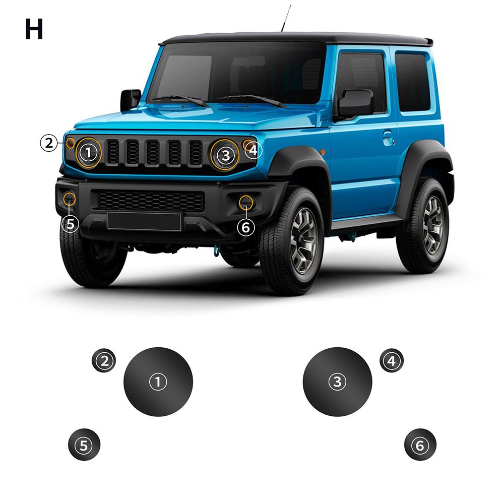 Pro Suzuki Jimny Sierra JC  -2025 Ochranná fólie na světlomety a zpětná zrcátka Samolepka na auto Ochranná proti poškrábání Kouřová Čirá