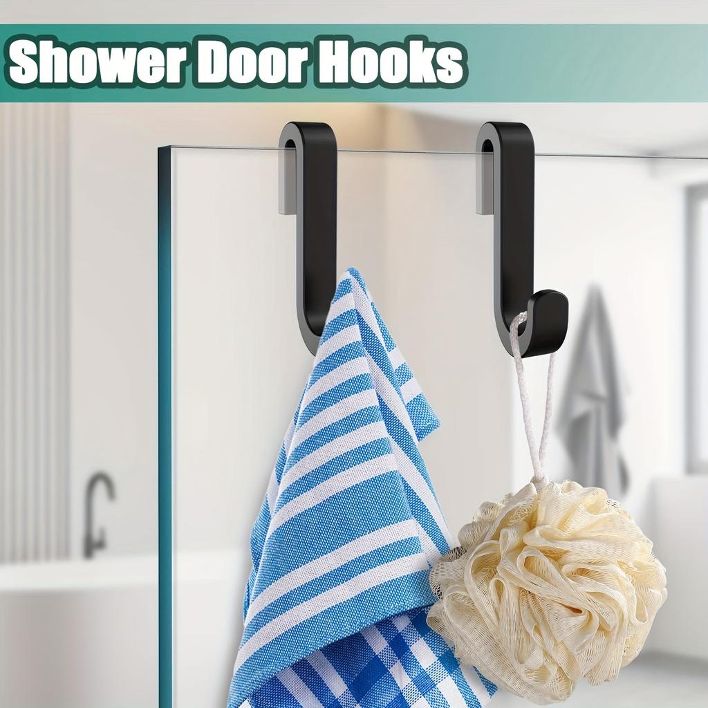 Multi-Purpose Hooks Silicone Shower Door Back Hook Hanging Rack Clothes Coat Hat Towel Hanger Storage Hook Bathroom Accessories