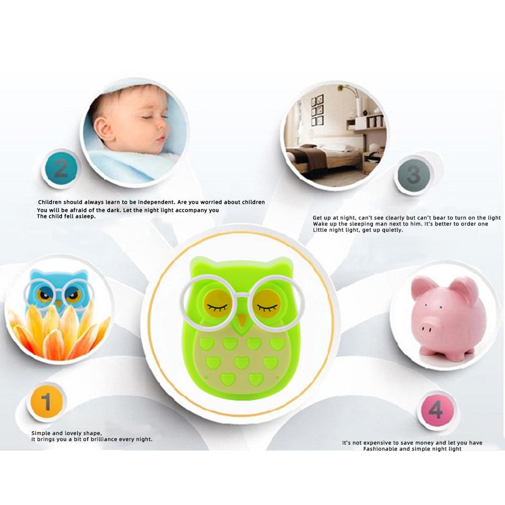 Cartoon Owls Night Lights With Plug Energy Saving Light Control Intelligent Led Induction Lamp Bedlight Wall Lamp In Bedroom
