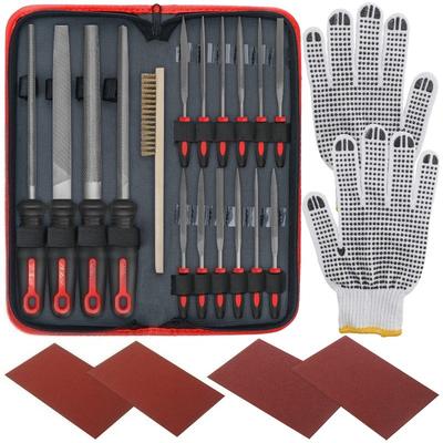 17pcs File Set Metal Steel Files Iron Grinding Tools Round Files & Triangular Files Set