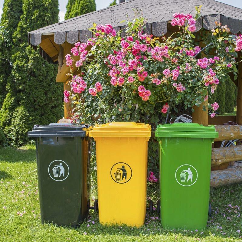 Mixed Waste Bin 120 Black On Wheels 1 Pc