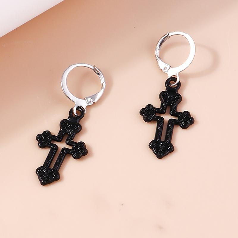 Vintage Witch Vampire Heart Earrings Gothic Cross Talisman Dangle Earrings Steampunk Royal Party Statement Jewelry Gifts