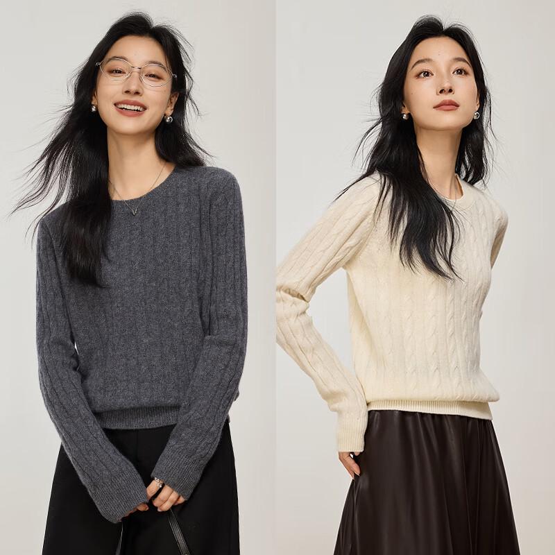 VICTORIA&VERA Dámský svetr z 99% vlny s copánkovým vzorem