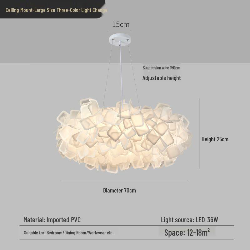 2025 Modern Minimalist Petal Ceiling Light - Full Spectrum, Warm & Romantic for Master Bedroom