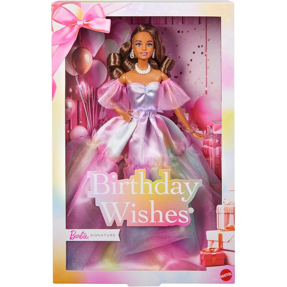 Barbie Birthday Wishes Latina Signature Doll Playset with House for Role Play 6 Years and Up Pink