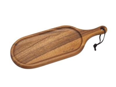 D&S Mini Reversible Serving TrayCutting Board, 40x15cm, Single-Serve, Natural Wood, Perfect for Breakfast, Outdoors, Lunch, and Serving (DS.181)
